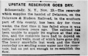 Reservoir goes dry Nov 19, 1906