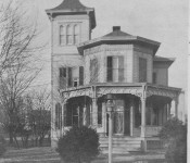 JH Gardiner House located on South Main across from the Methodist Church. A fire destroyed the tower many years ago.