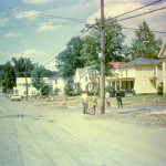 Same location with the trees removed. Here you can see the Drinon house, currently the Mackie home at the far right. Standing in front of the Methodist Church. 9