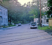 Looking North on Main, Florence Jackson’s on the Right which was  located where the current addition to the fire house is and parking lot.  Corner of Thousand acre road on the left with the Central house and Dobert's. M-20