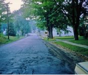 Looking North on South Main towards the railroad tracks. M-27