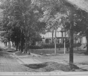 Corner of East Shore Road and Main looking North. The wooden bridge over the ditch is East Shore Rd. S. Main street