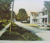 On the right you can see the current White VanBuren Funeral Home with the two story front porch.