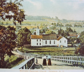 Looking North from Quaker Street to Delanson, you can see the Methodist church in the background Road to Delanson.