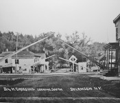 Railroad crossing looking South. Notice how close the RR tracks are to the Shoudy House.